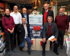 Foto vlnr: Bettina Kurz, Tafel e.V. – Karl Schoch, Horn Citystore - Martin Dreßler – Jürgen Sandritter, Stotterer Selbsthilfe – Lothar Binding – Albertus L. Bujard und Dr. Thomas Plieninger, Obdach e.V.