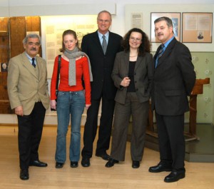 V.l.n.r. Pat Klinis, IG Metall, Laura Appell, Jusovorsitzende, LB, Andrea Nahles, Uli Graf